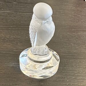 Vintage Lalique France Frosted Crystal Owl (Chouette / Rapace)